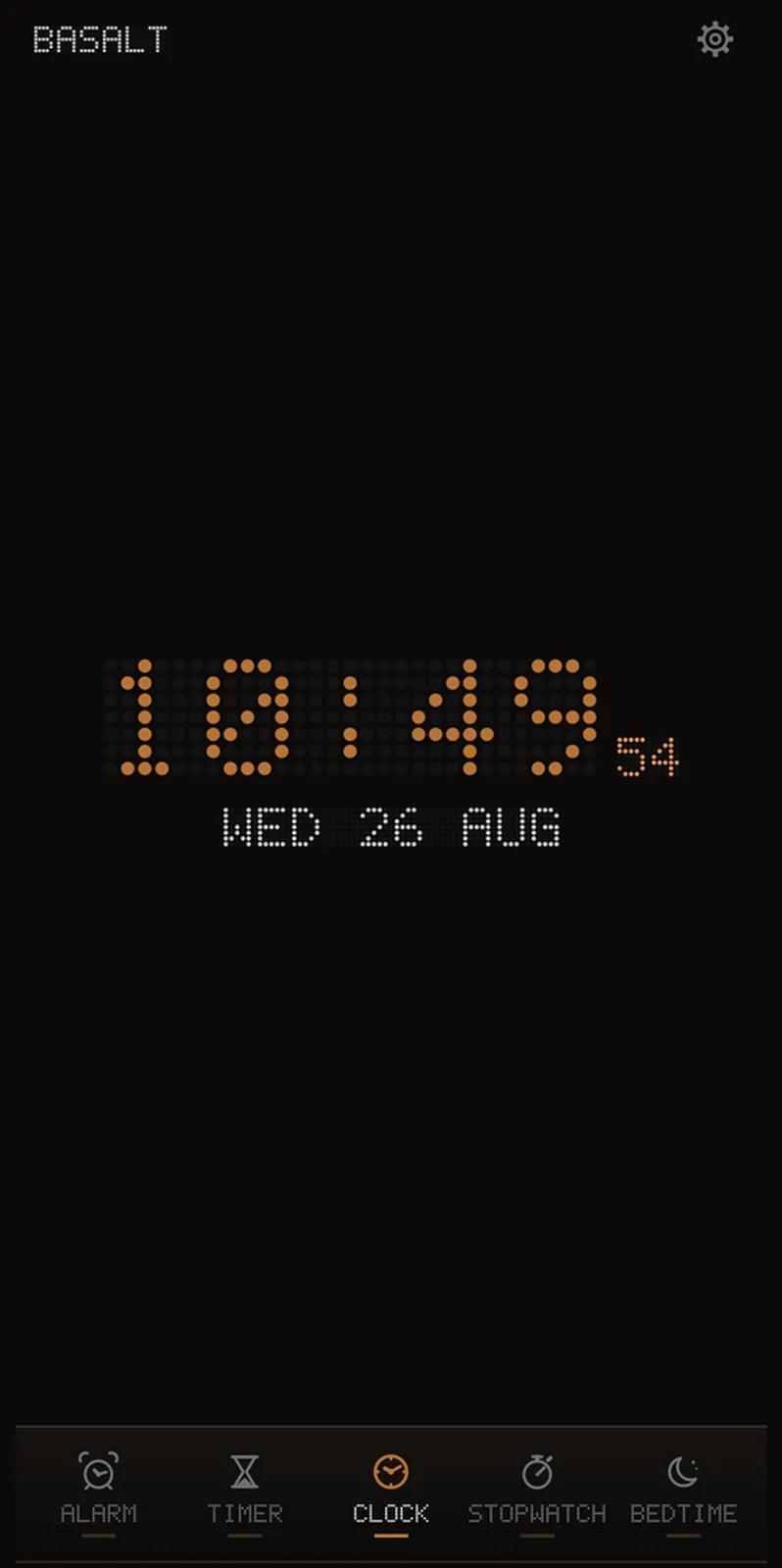 The clock in the Copper palette — oxidised copper on iron