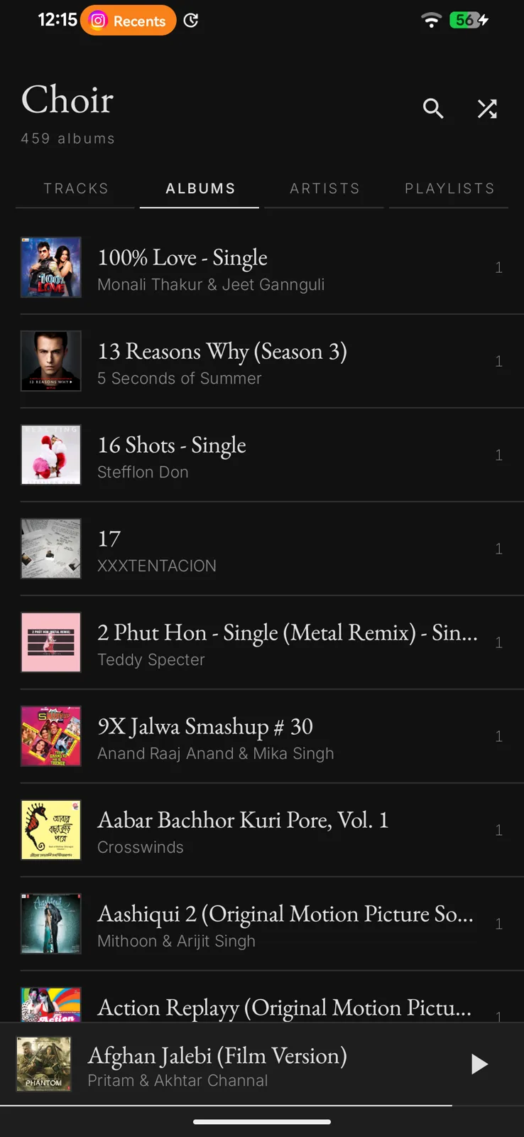 A grid of album covers in Choir