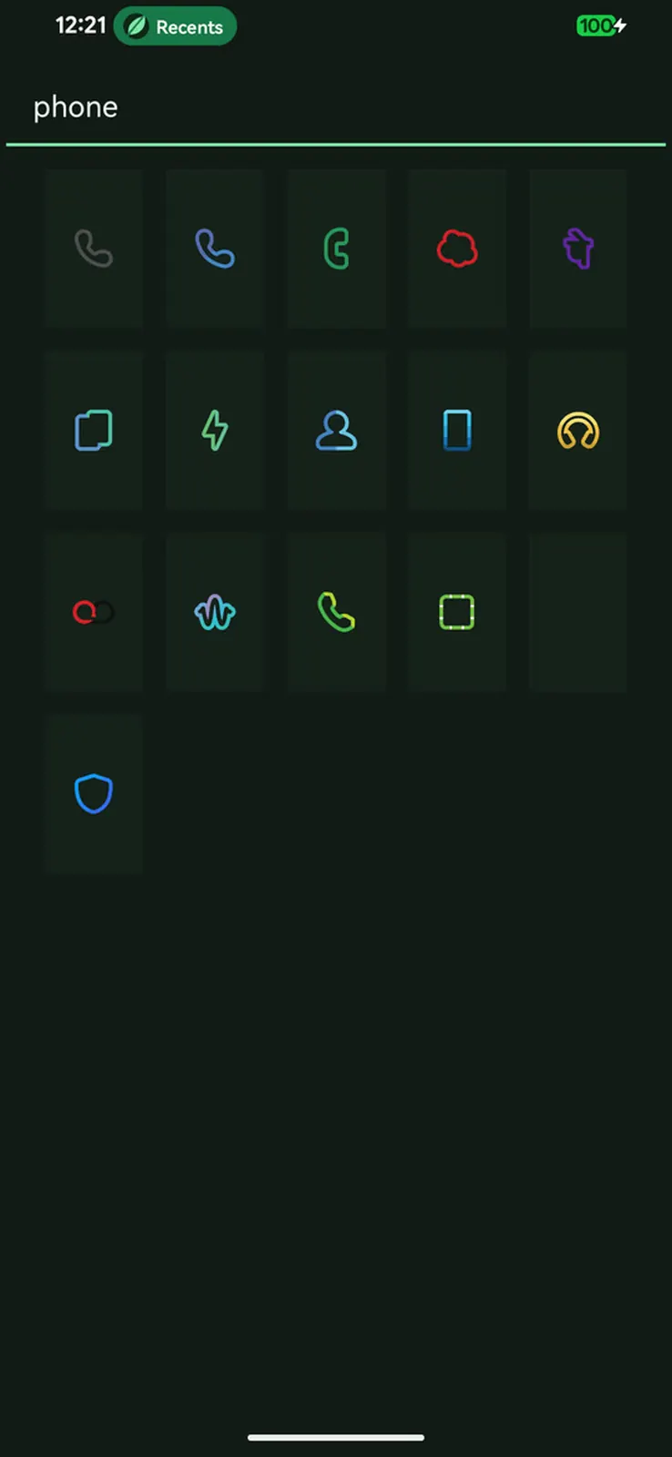 Searching an icon pack for phone, matching sixteen drawables