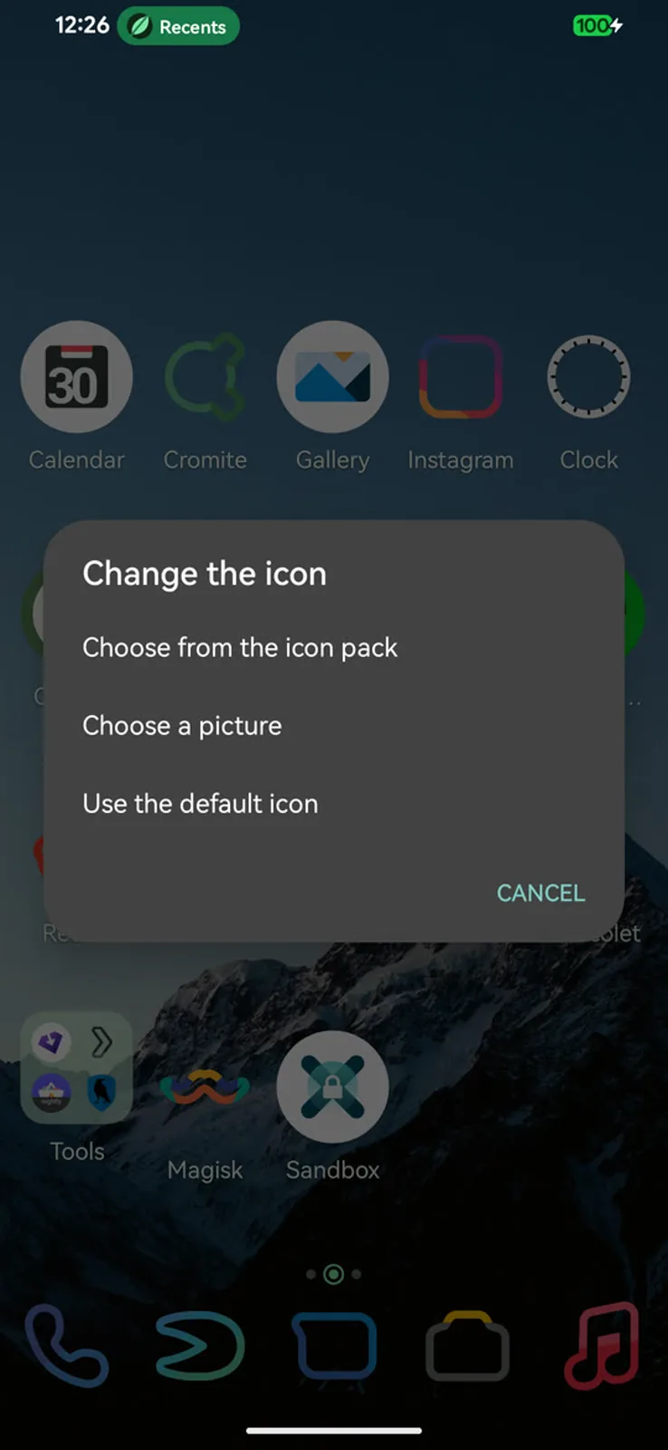 Choosing a new icon for a single app