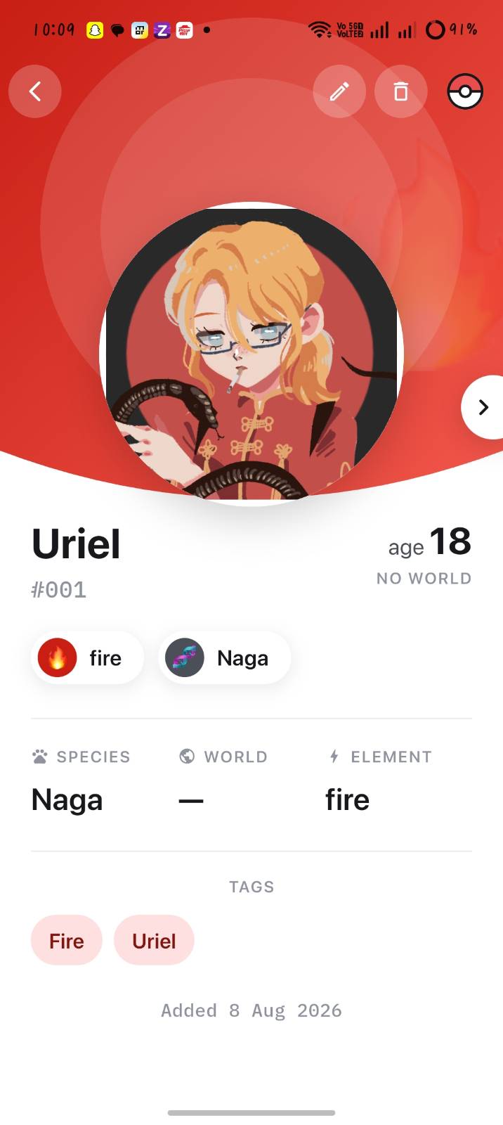A fire-element entry, the whole screen tinted red